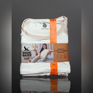 Eddie Bauer Women's Ultrasoft Sleep Set - Cream , gray and Pink Size XXL